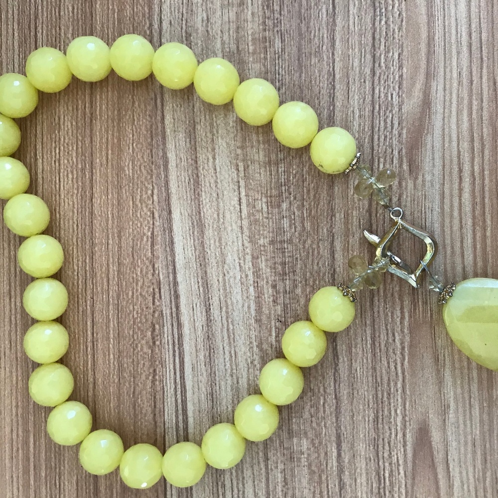 Large Yellow Beaded Necklace